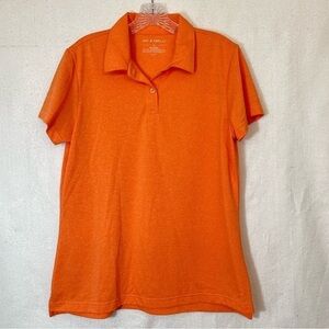 Doc & Amelia ladies large short sleeve polo golf shirt orange sherbet, easy care